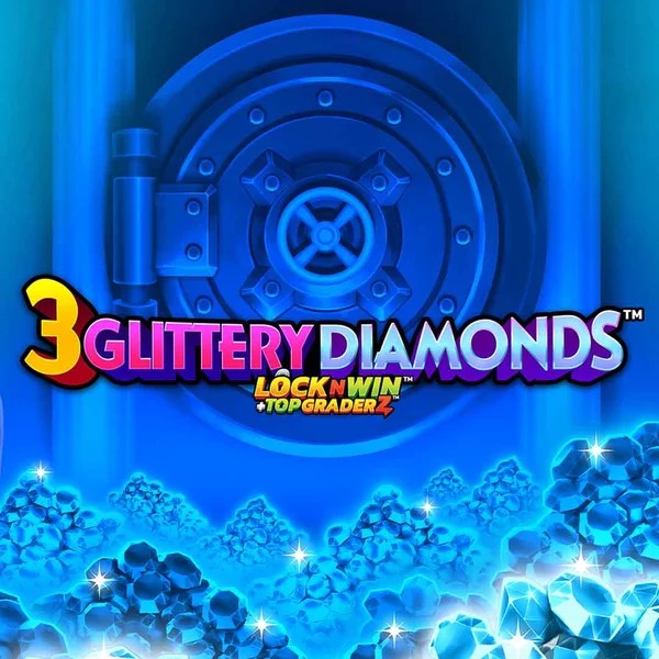 3 Glittery Diamonds slot visual from PearFiction Studios available on roulettinocasinoo.com