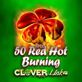 50 Red Hot Burning Clover Links online game logo by Novomatic on roulettinocasinoo.com
