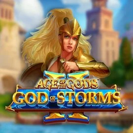 Age Of The Gods: God Of Storms 2 online game logo by Playtech on roulettinocasinoo.com