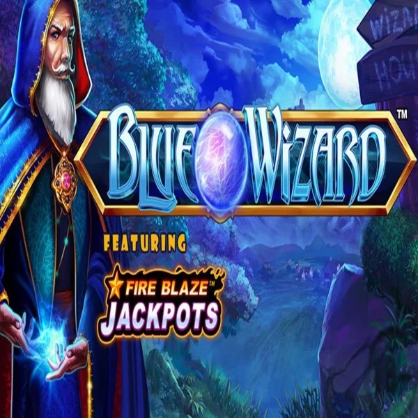 Slots logo of Blue Wizard Fire Blaze Jackpots from Rarestone Gaming at Roulettino Casino