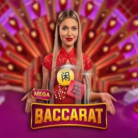 Mega Baccarat slot logo by Pragmatic Play at Roulettino Casino